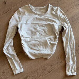 lululemon ribbed long sleeve with ruched sides